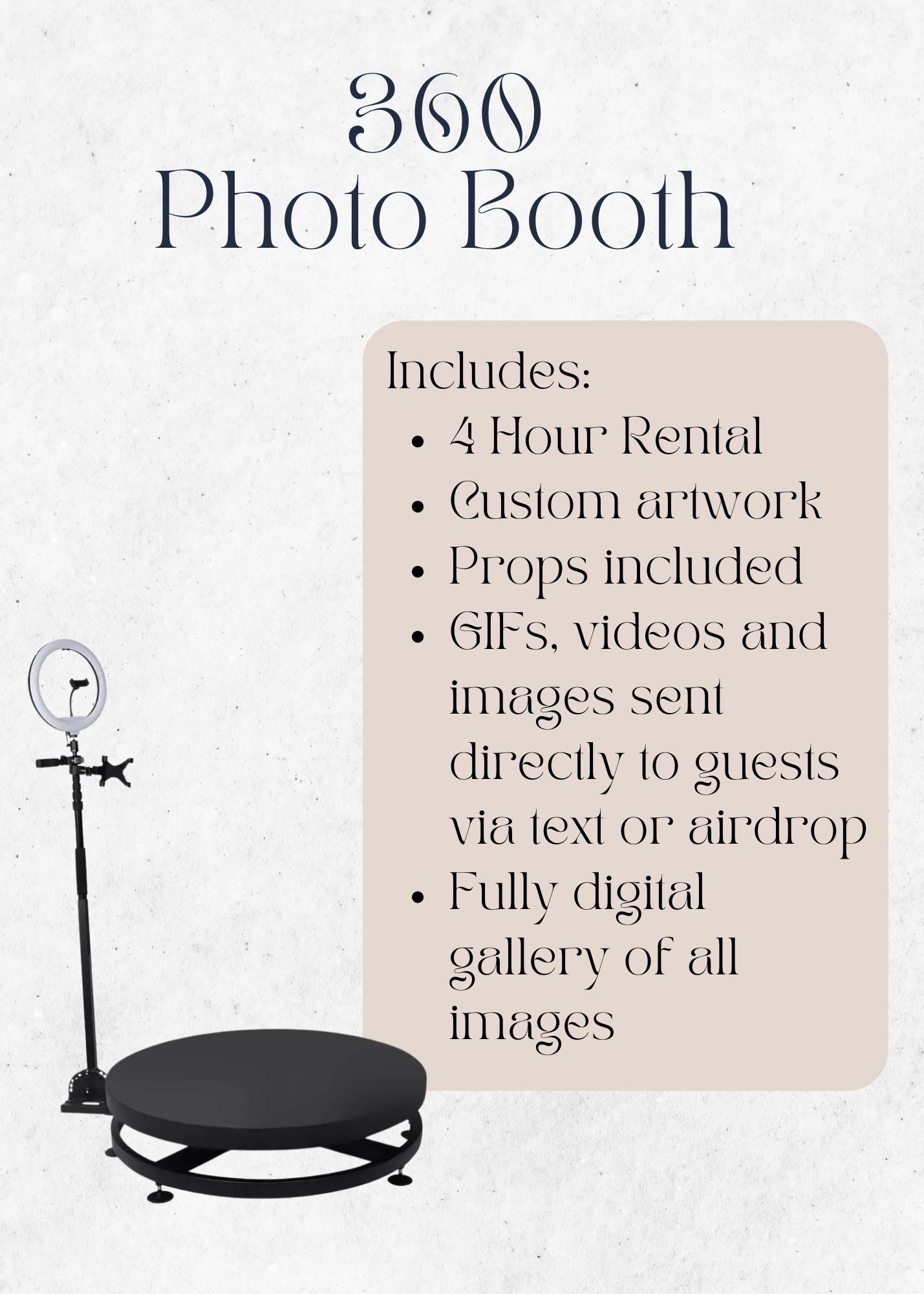 360 Photo Booth, no pricing min