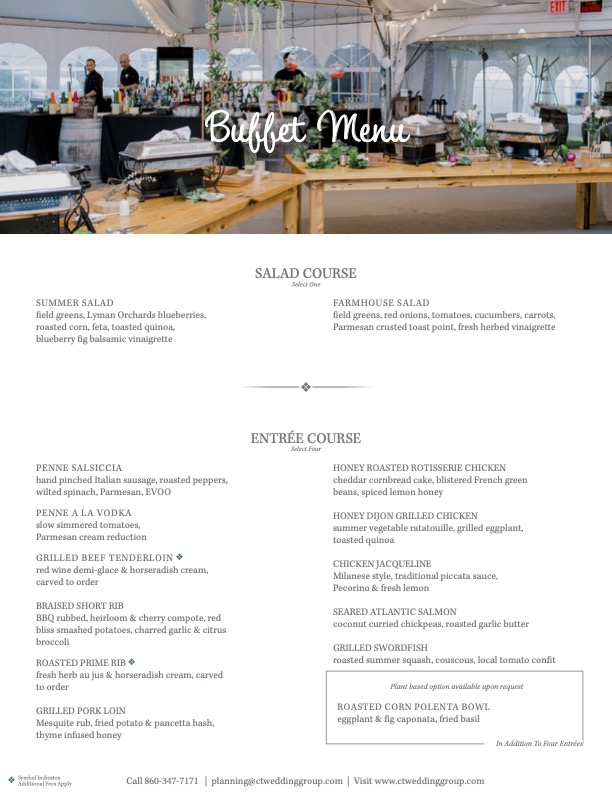 CT Wedding Menu image